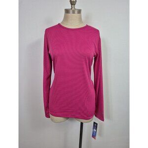 WHITECROSS FIT Women's Scrub Top Long Sleeve Fuchsia 4 Way Stretch Quick Dry, SM